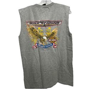 Vintage Harley Davidson Eagle And Shield Sleeveless T-Shirt Mens M